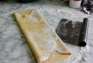 Apple Pie ~ Fold dough into thirds