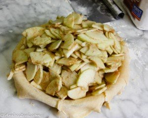 Apple Pie ~ pack  applie mixture into dish