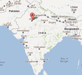 Map of India ~ Jaipur